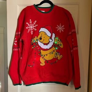 Disney Red Christmas Sweater with Santa Winnie the Pooh Bear